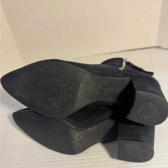 Michael Kors Black Suede Ankle Booties 8 - Picture 6 of 7